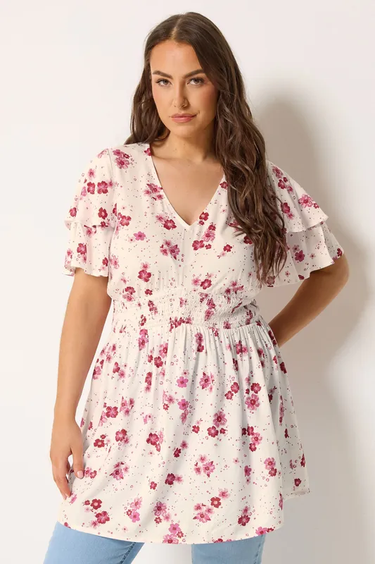 Floral Flutter Sleeve Top - Yours