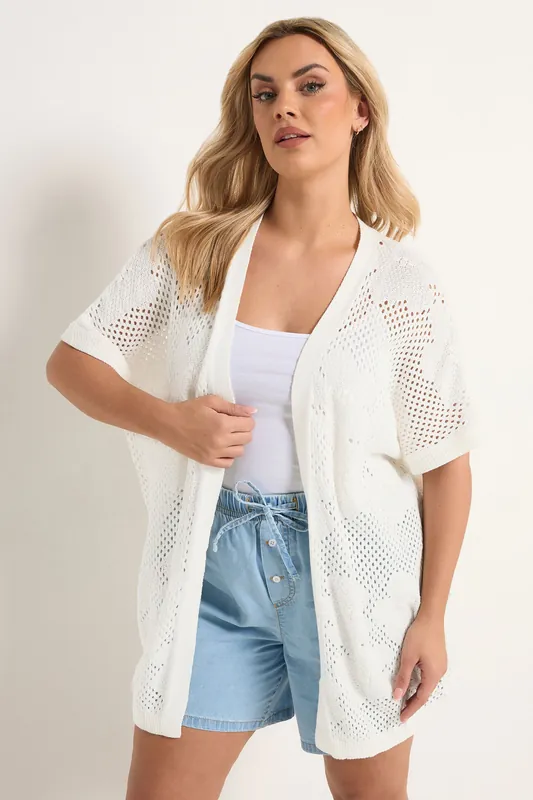 Pointelle Floral Cardigan - Yours