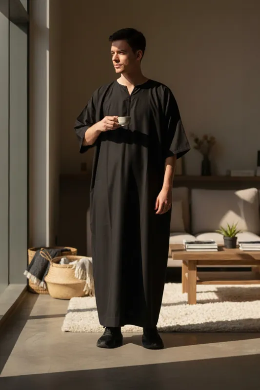 Ramadan Moroccan Gandoura Thobe Robe Djellaba Eid Jubba LFS-TT-006