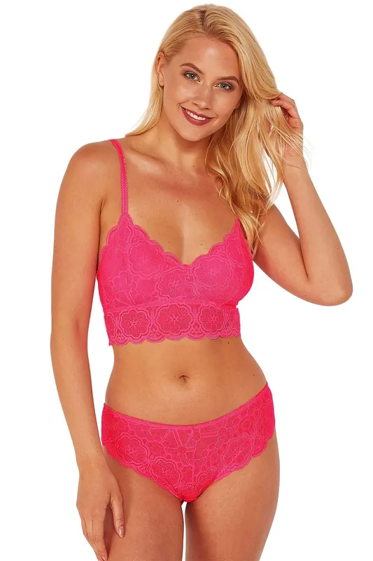 Wolf & Whistle Ariana Lace Neon Pink 'Brief'