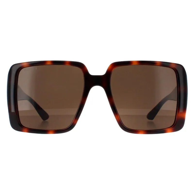 Square Dark Havana with Gold Dark Brown GG1692S - Gucci