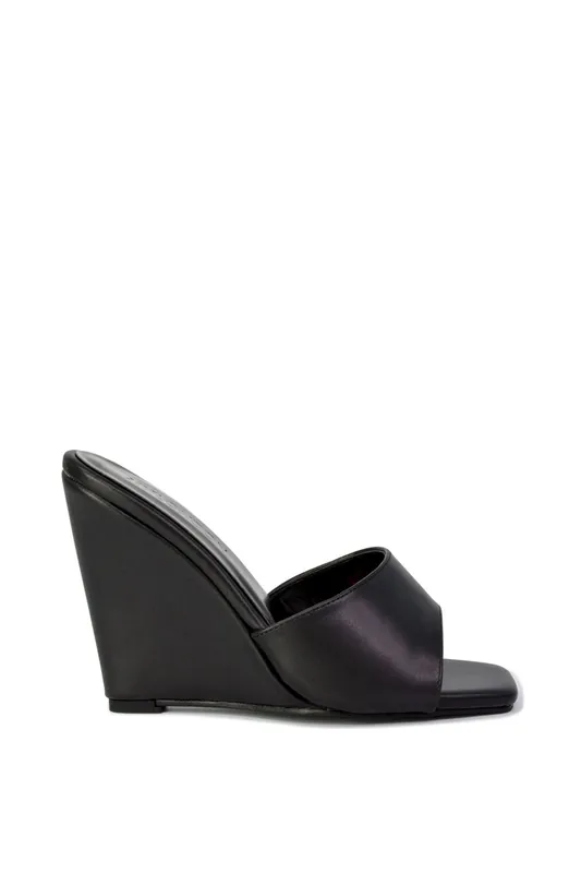 Otis' Slip On Wedge High Heeled Mule Sandals - XY London