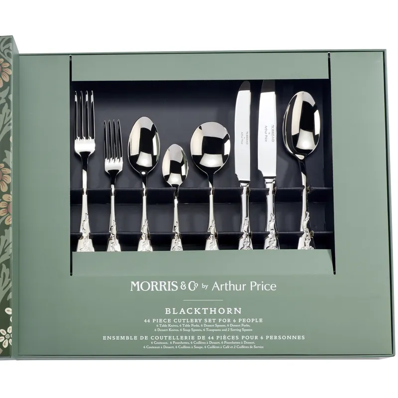 Morris & Co. 'Blackthorn' 44 Piece 6 Person Gift Boxed Cutlery Set - Arthur Price
