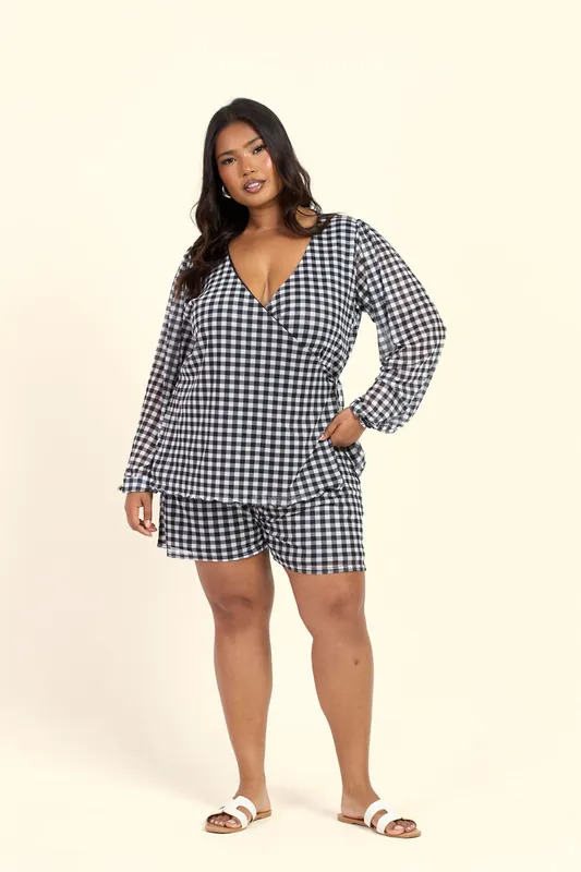 Curve Gingham Print Flippy Short - FASHION-SZN