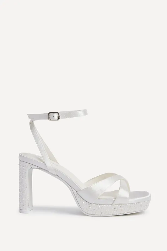 Romantica Bridal Ivory Satin Platform Heel - Linzi