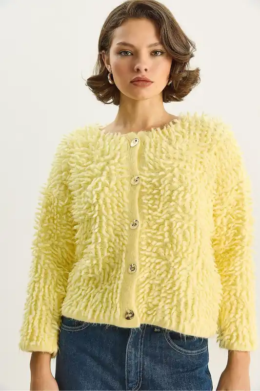 Textured Button-Up Cardigan