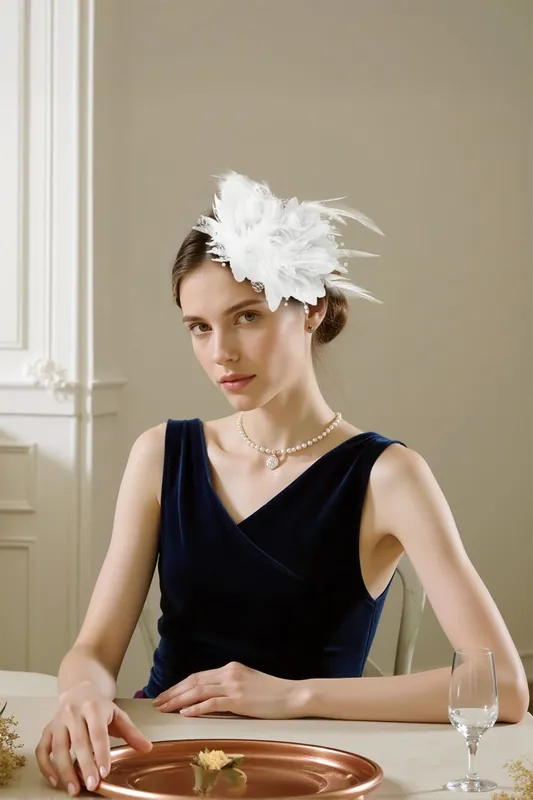 Feather Flower Fascinator Headband - MODISHION