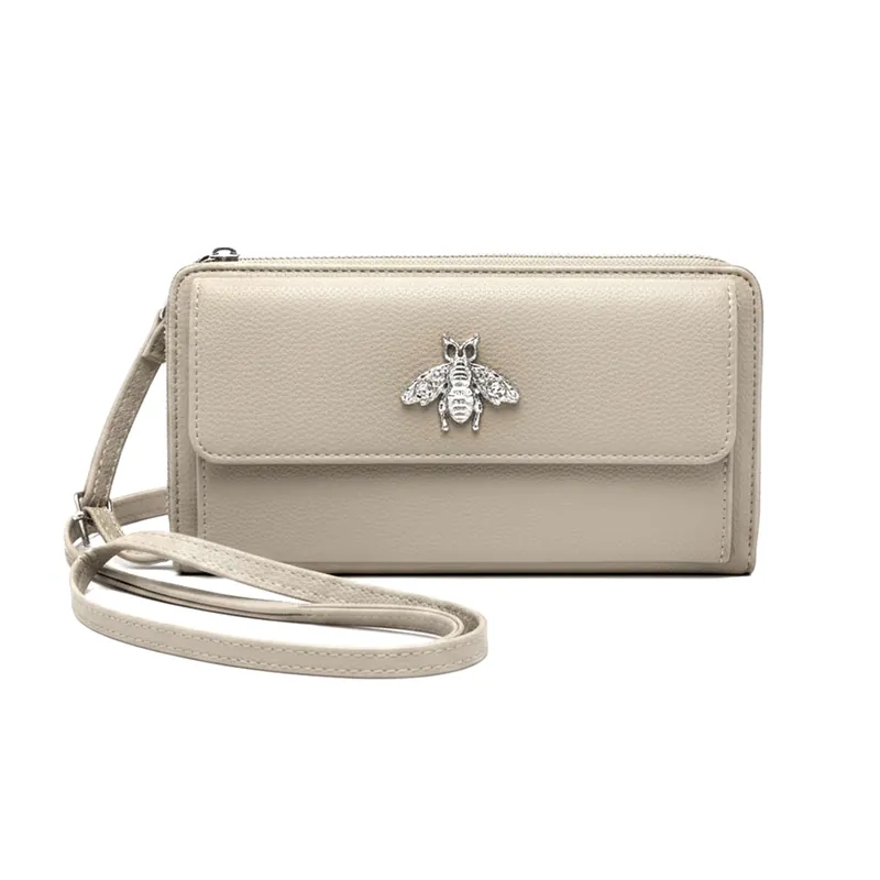 Multi Compartments Bee Detail Wallet Bag Crossbody Handbag - Kitise