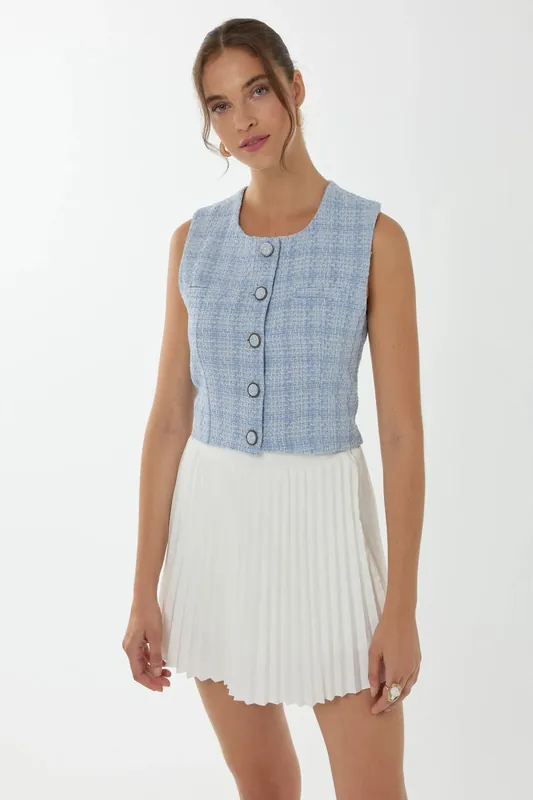 Tweed Buttoned Waistcoat - Hiccup