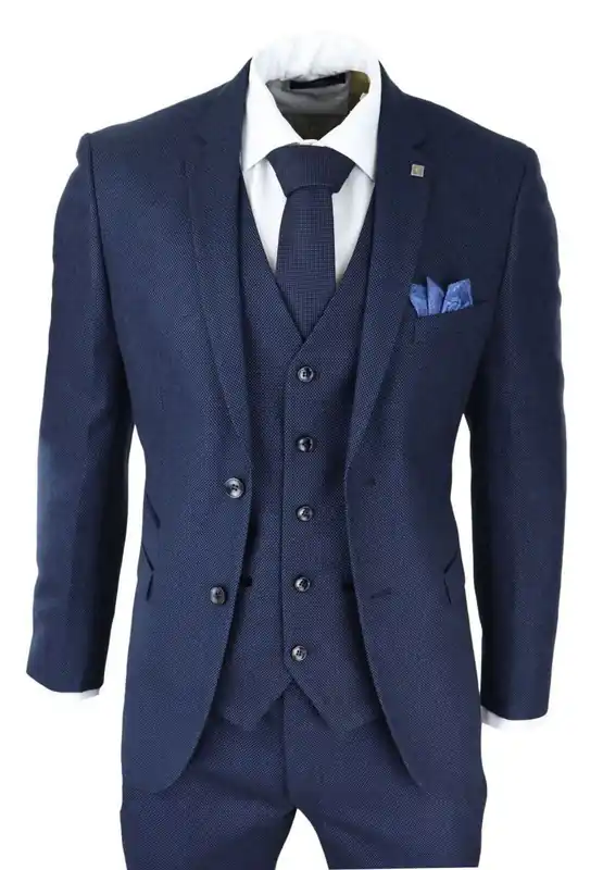 3 Piece Birdseye Tweed Classic Suit - Infinity Leather