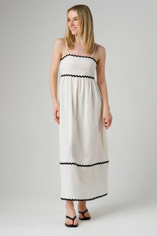 Sleeveless Zig Zag Tiered Effect Maxi Dress - Wednesday's Girl