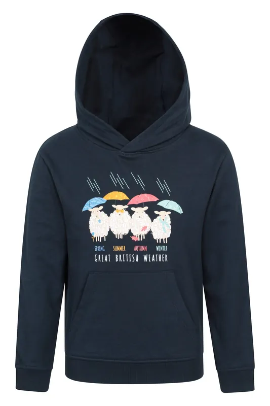 Great British Weather' Casual Relaxed Fit Adjustable Hoodie - Mountain Warehouse
