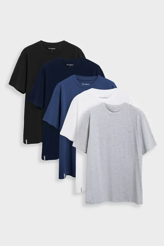 5-Pack Cotton Crew Neck T-Shirts