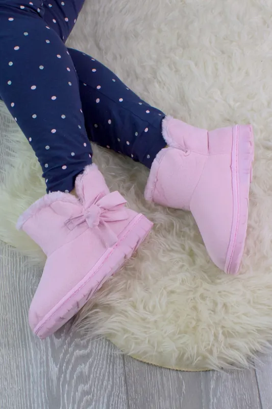 Heel Faux Fur Lined Grip Sole Ankle Boots Slippers - AJVANI