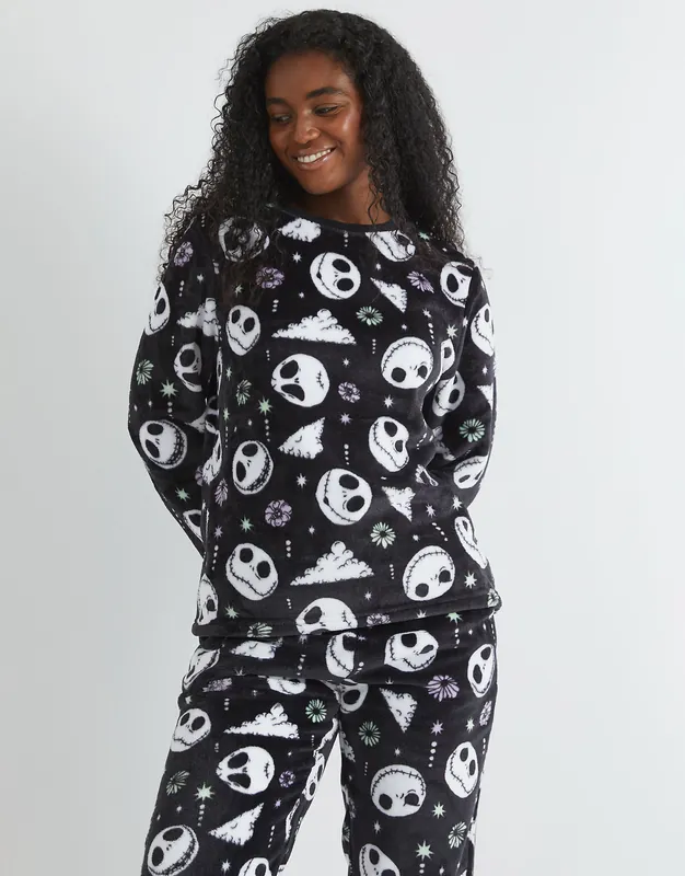 Nightmare Before Christmas Jack Skellington Fleece Pyjama Set - SKINNYDIP