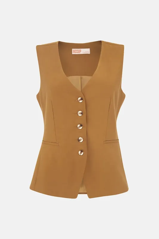 Buttoned Solid Vest - Hiccup
