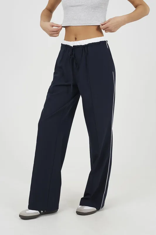 Contrast Waistband Tailored Trousers - Brave Soul