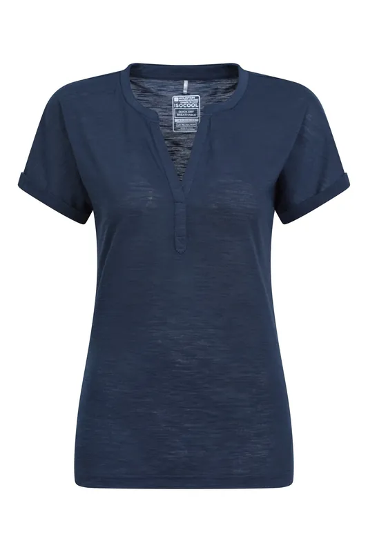 'Skye' Lightweight Breathable Short Sleeve Casual V-Neck Slub T-Shirt