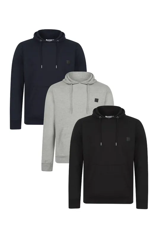 3-Pack Hooded Sweatshirts with Logo Badge
