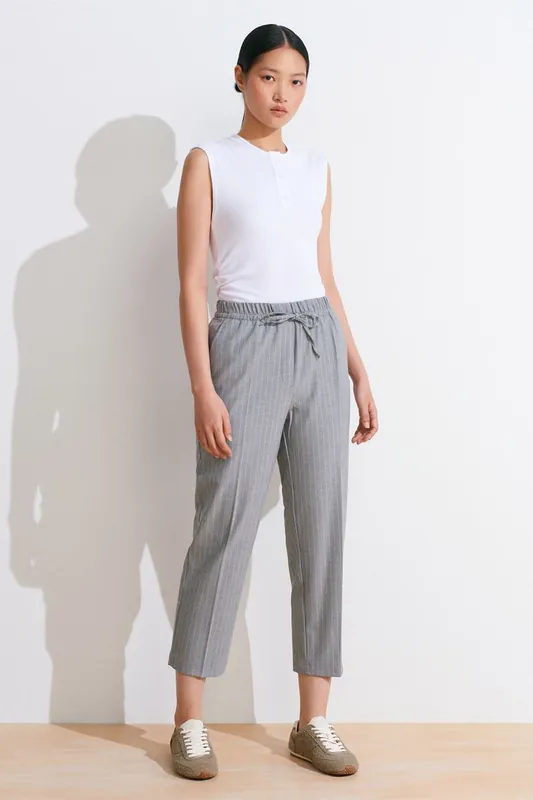 Striped Straight-leg Woven Jogger Pants