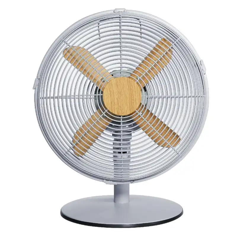 12" Desk Fan Electric Cooling with Scandi Wood Effect RHMDF1201 - Russell Hobbs
