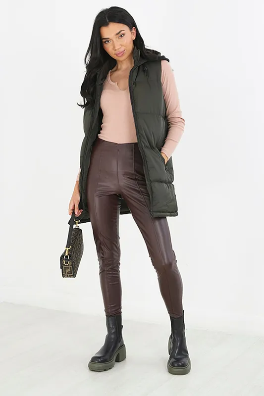Longline Hooded Puffer Gilet - Brave Soul
