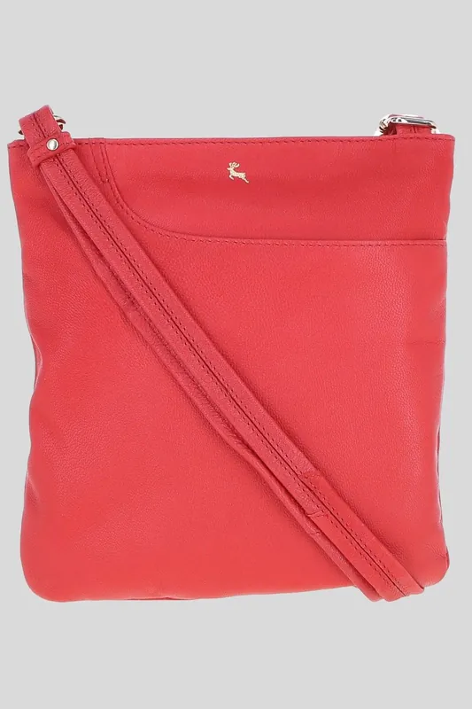 'Melodia' Real Leather Curve Pocket Crossbody Bag - Ashwood Leather
