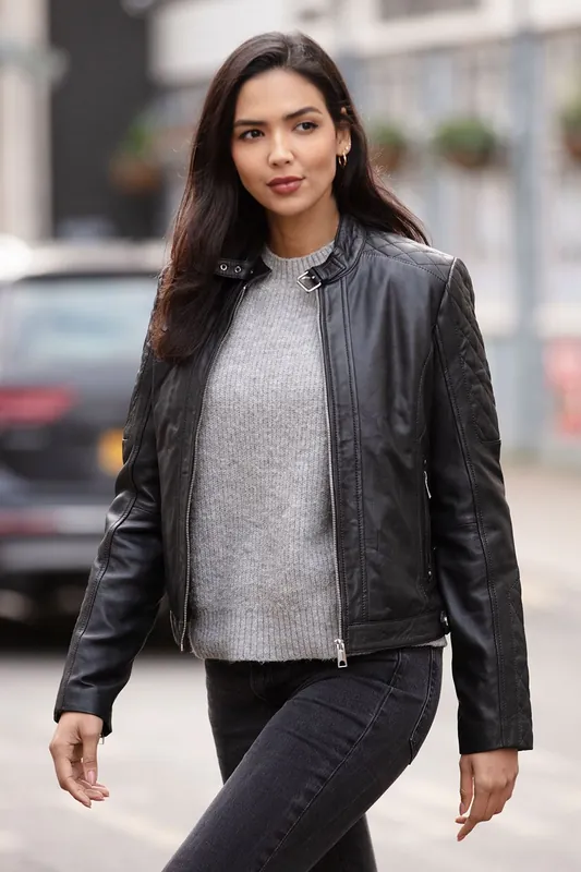 Kore' Real Leather Biker Jacket - Ashwood Leather