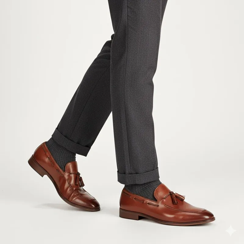Ashford Leather Smart Mens Tassel Loafers - Silver Street London