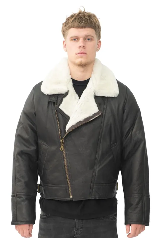 Sheepskin Leather WW2 Bomber Jacket-Haverhill
