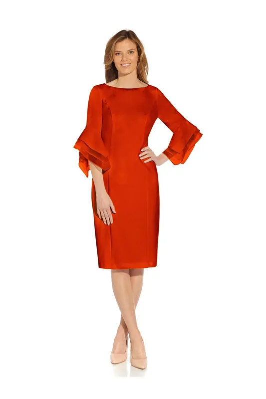 Knit Crepe Tiered Sleeve Dress - Adrianna Papell