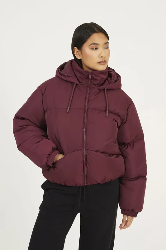 Oversized Hooded Short Puffer Jacket - Brave Soul