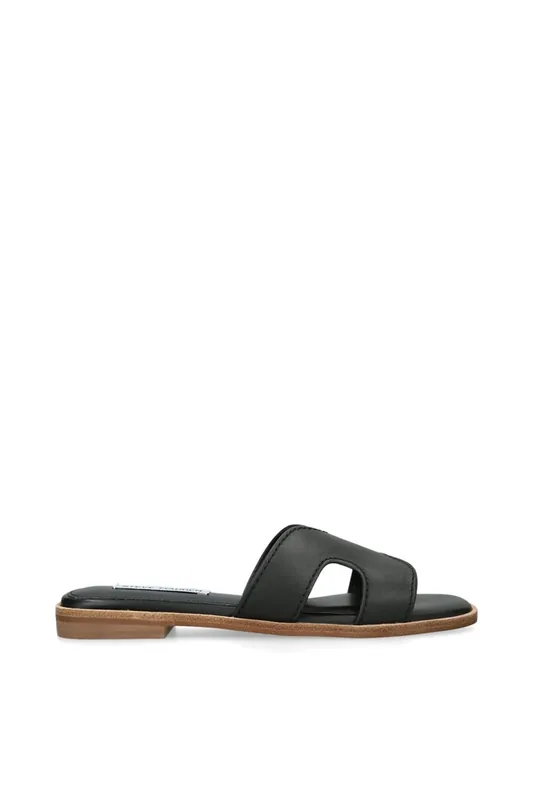 Bondst Black' Leather Sandals - STEVE MADDEN