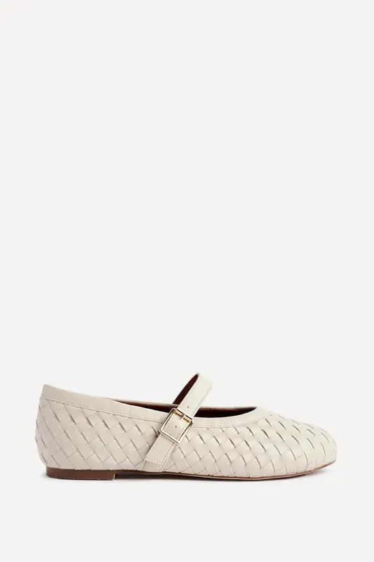 Daily Nude Faux Leather Woven Mary Jane Pump - Linzi