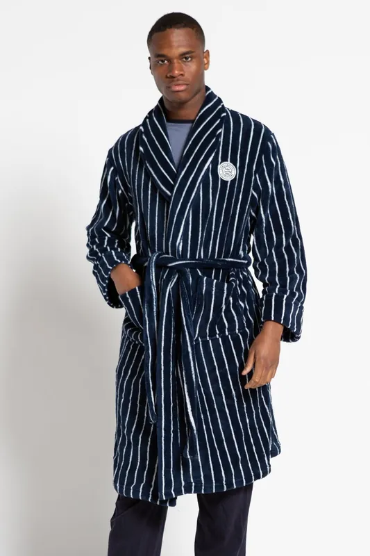 Striped Fleece Dressing Gown - Tokyo Laundry