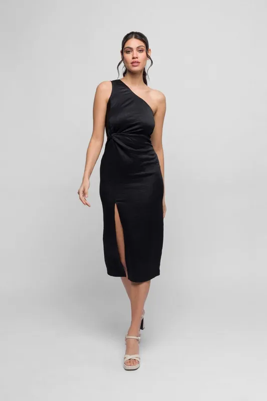 Glory One-shoulder midi dress. Sleek & sophisticated