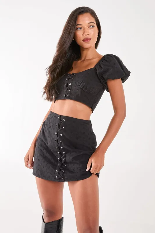 Lace Up Corset Top - Pink Vanilla