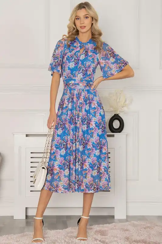 Danika Keyhole Neck Mesh Dress - Jolie Moi