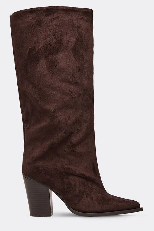 Knee High Faux Suede Block Heel Boots - EGO