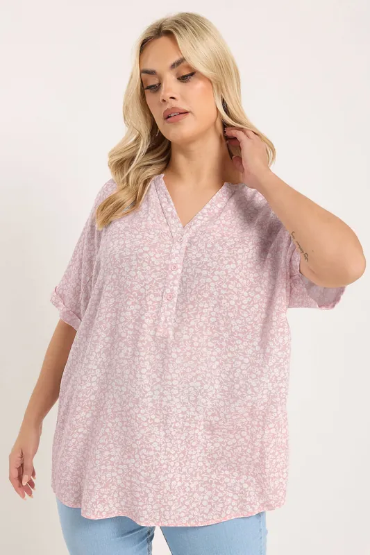 Floral Notch Neck Top - Yours
