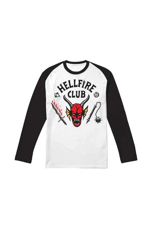 Stranger Things Hellfire Club Raglan Ls Adult Long Baseball Tee, Multi