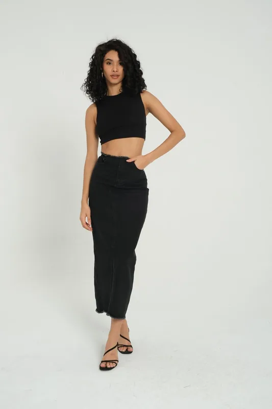Crew Neck Basic Crop Top - Hiccup