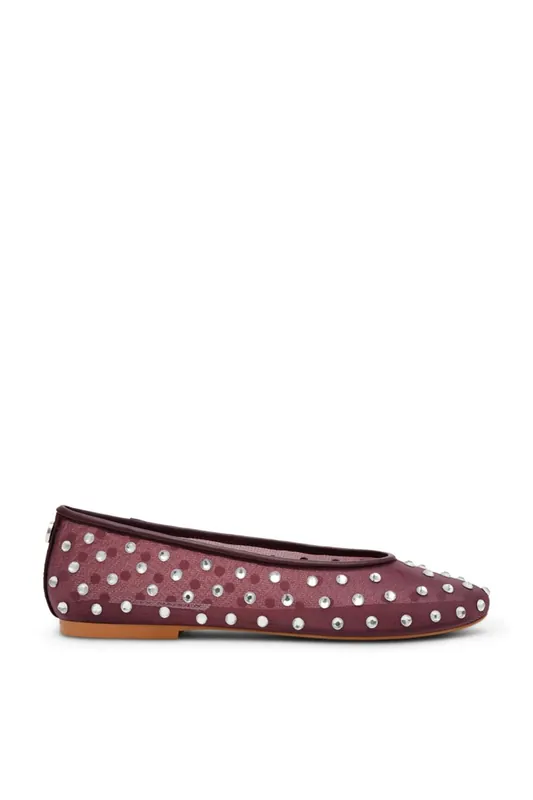 Viv Ballet Flat Red' Fabric Flats - STEVE MADDEN