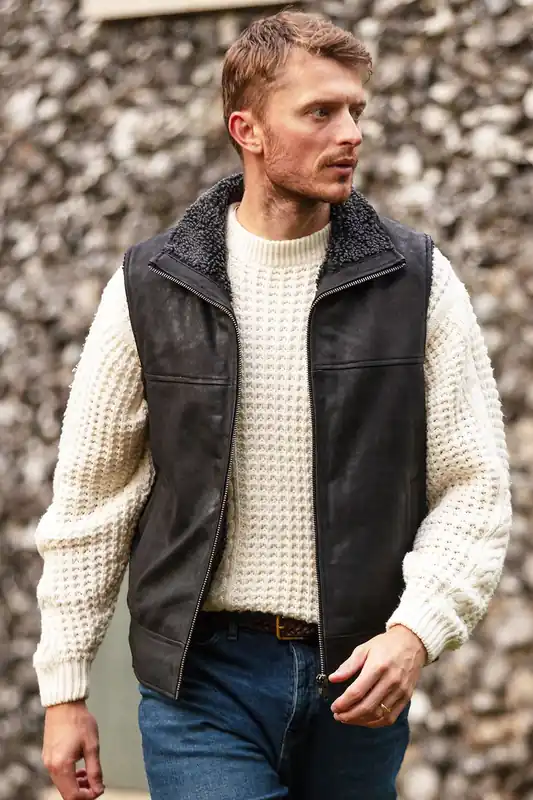 Sigma' Real Leather Waistcoat - Ashwood Leather