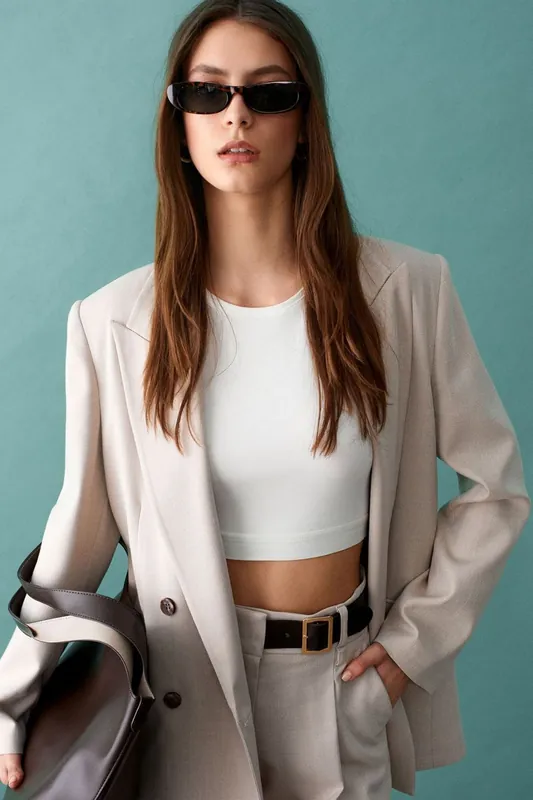 Women's Crepe Blazer Jacket - Dilvin