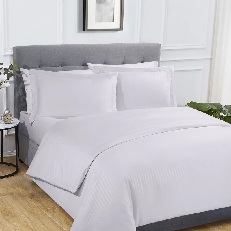 Luxury Super Soft Easy Care Sateen Stripe Complete Bedding Set - Smart Living