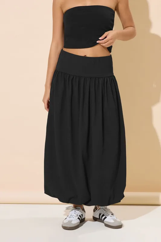 Petite Bubble Hem Maxi Skirt - PixieGirl
