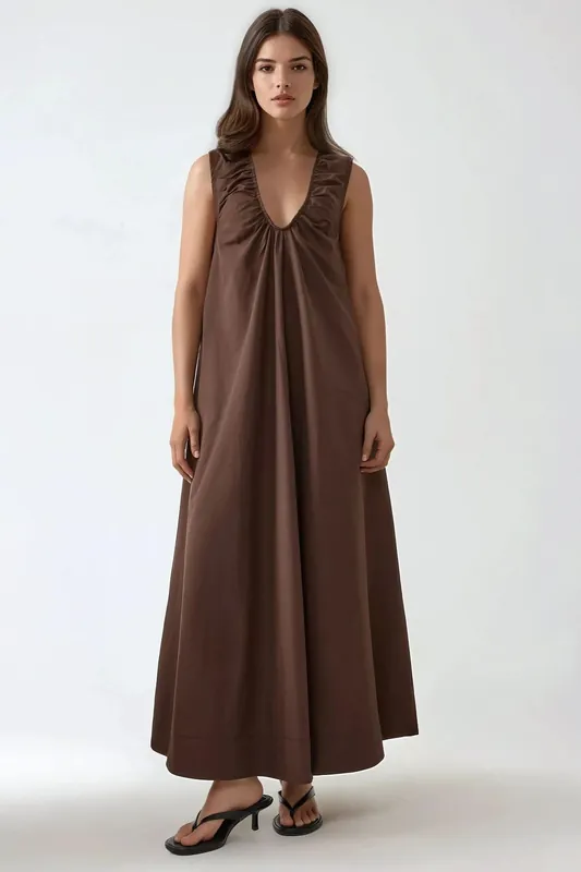 Maxi Dress with U Collar - Hiccup