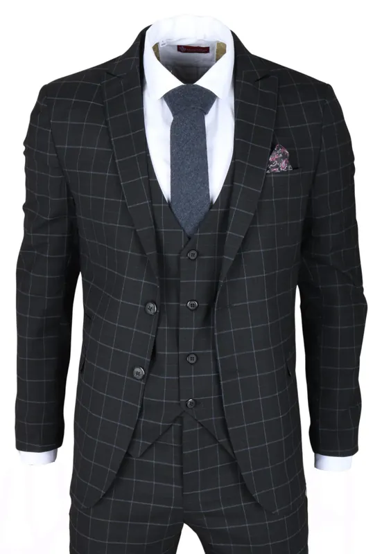 IM3 Checked Tailored Fit Suit - TruClothing