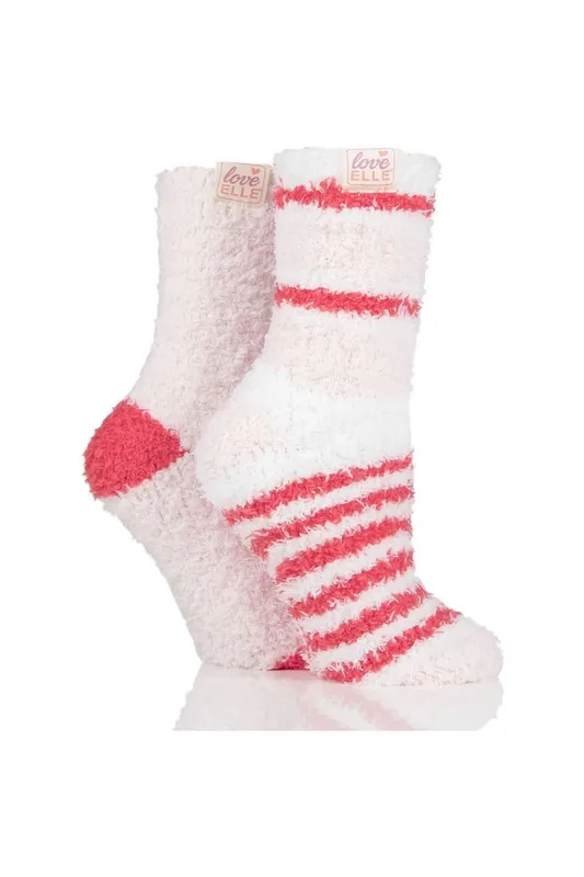 2 Pair Fluffy and Cosy Blissful Bed Time Socks - ELLE